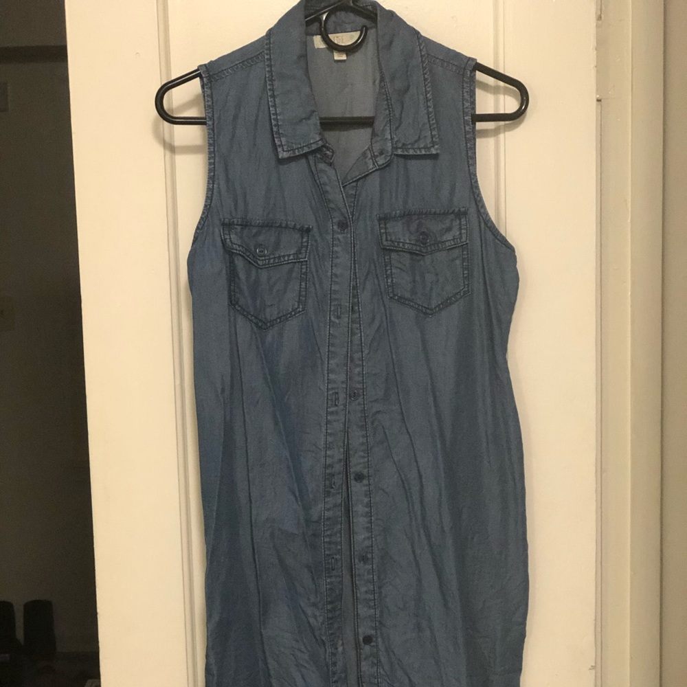 Denim high low dress